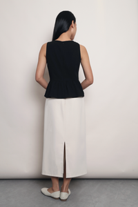 In Good Shape Peplum Top Black