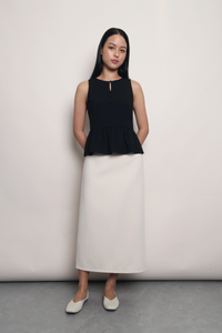 In Good Shape Peplum Top Black