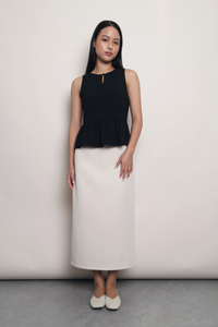 In Good Shape Peplum Top Black