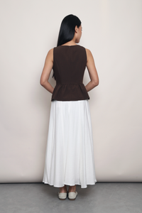 In Good Shape Peplum Top Brown
