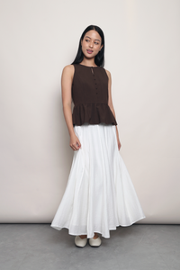 In Good Shape Peplum Top Brown