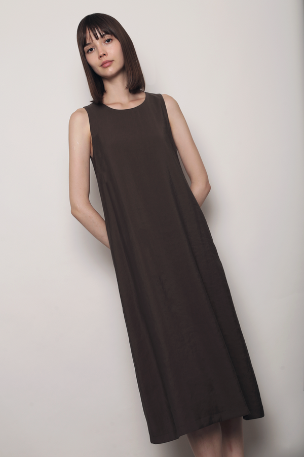 Island Midaxi Dress Brown