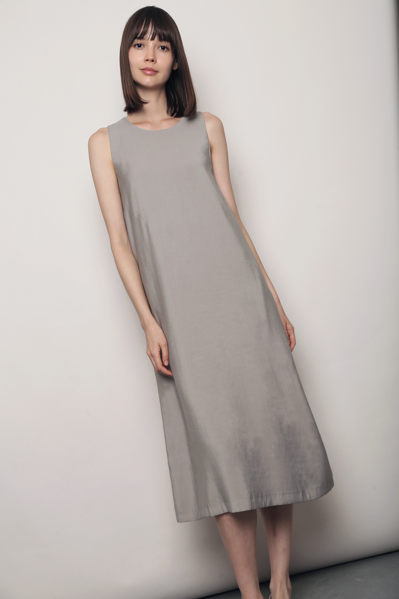 Island Midaxi Dress Ash Grey