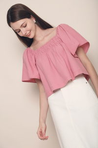 Jael Flutter Sleeves Top Pink