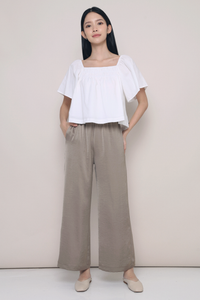 Jael Flutter Sleeves Top White