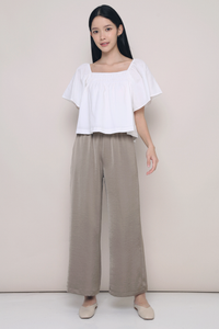 Jael Flutter Sleeves Top White