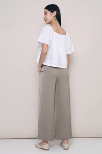 Jael Flutter Sleeves Top White
