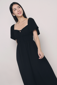 Kate Pleated Midaxi Dress Black