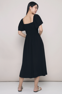 Kate Pleated Midaxi Dress Black