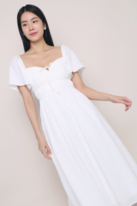 Kate Pleated Midaxi Dress White