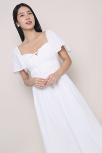 Kate Pleated Midaxi Dress White