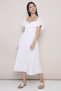 Kate Pleated Midaxi Dress White