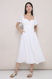 Kate Pleated Midaxi Dress White