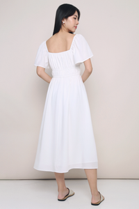 Kate Pleated Midaxi Dress White