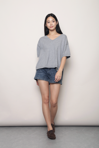 Keepsake High Low Boxy Knit Top Grey
