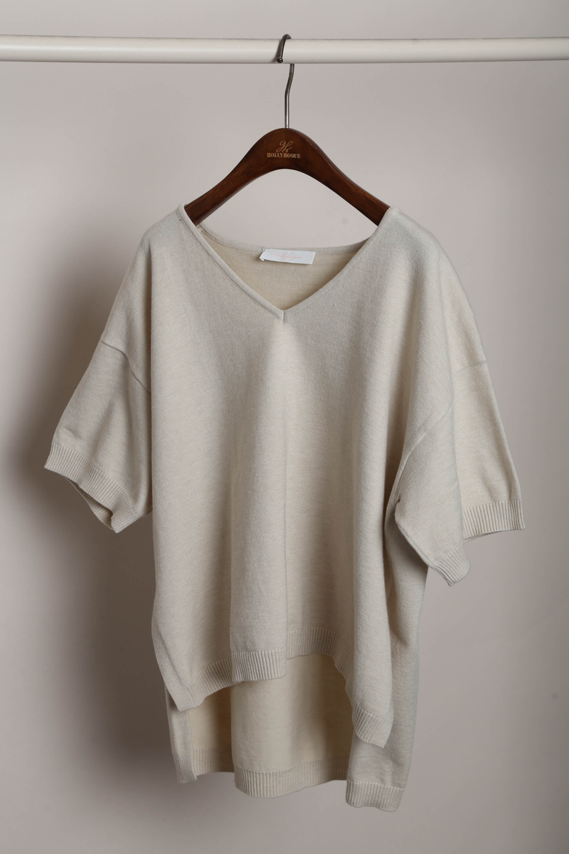 Keepsake High Low Boxy Knit Top Cream