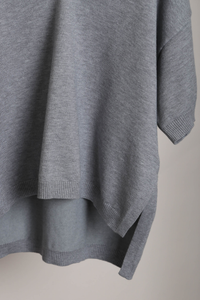 Keepsake High Low Boxy Knit Top Grey