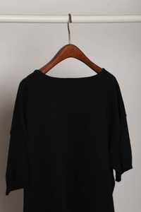 Keepsake High Low Boxy Knit Top Black