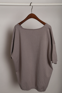 Keepsake High Low Boxy Knit Top Taupe