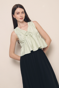 Kelly Ruche Tie Blouse Sage