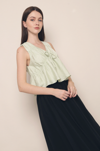 Kelly Ruche Tie Blouse Sage