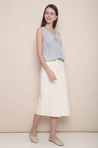 Kelly Ruche Tie Blouse Sky