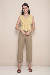 Kelly Ruche Tie Blouse Yellow