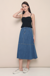 Kirin Peplum Denim Skirt