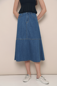 Kirin Peplum Denim Skirt