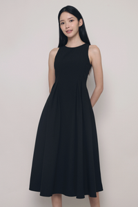 Lara Pleated Occasion Dress Black