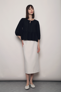 Laurel Lace Pleat Blouse Navy