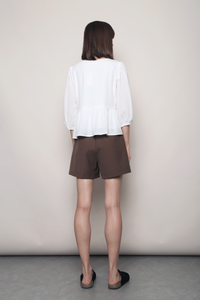 Laurel Lace Pleat Blouse White