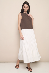 Lexley Pleat Collar Top Ash