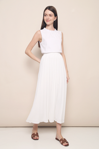 Lexley Pleat Collar Top White