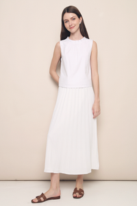 Lexley Pleat Collar Top White