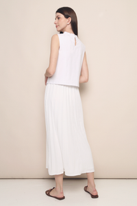 Lexley Pleat Collar Top White