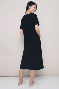 Libby Ribbed Midi Dress Black