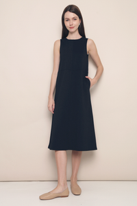 Lilit Shift Midi Dress Navy