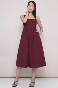 Lindy Sleeveless Midaxi Dress Burgundy