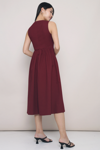 Lindy Sleeveless Midaxi Dress Burgundy