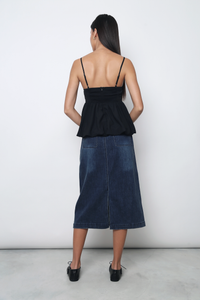 Lisbon Pleated Bubble Top Black