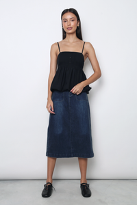 Lisbon Pleated Bubble Top Black