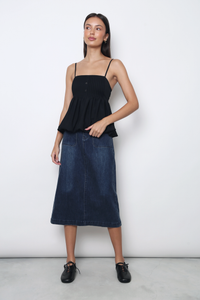 Lisbon Pleated Bubble Top Black