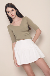 Luna Overlay Top Olive