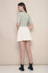 Hyori Pleated Knit Skirt Ivory