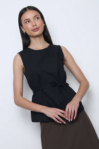 Mademoiselle Sleeveless Blouse Black