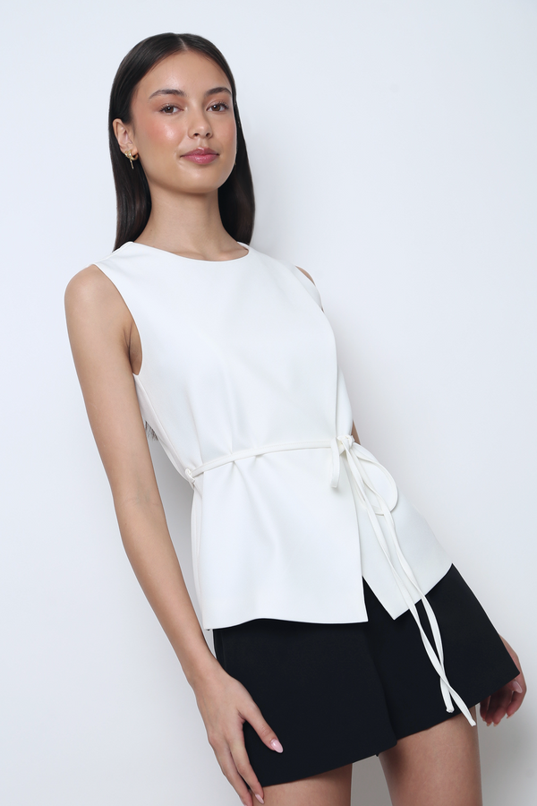 Mademoiselle Sleeveless Blouse Ivory