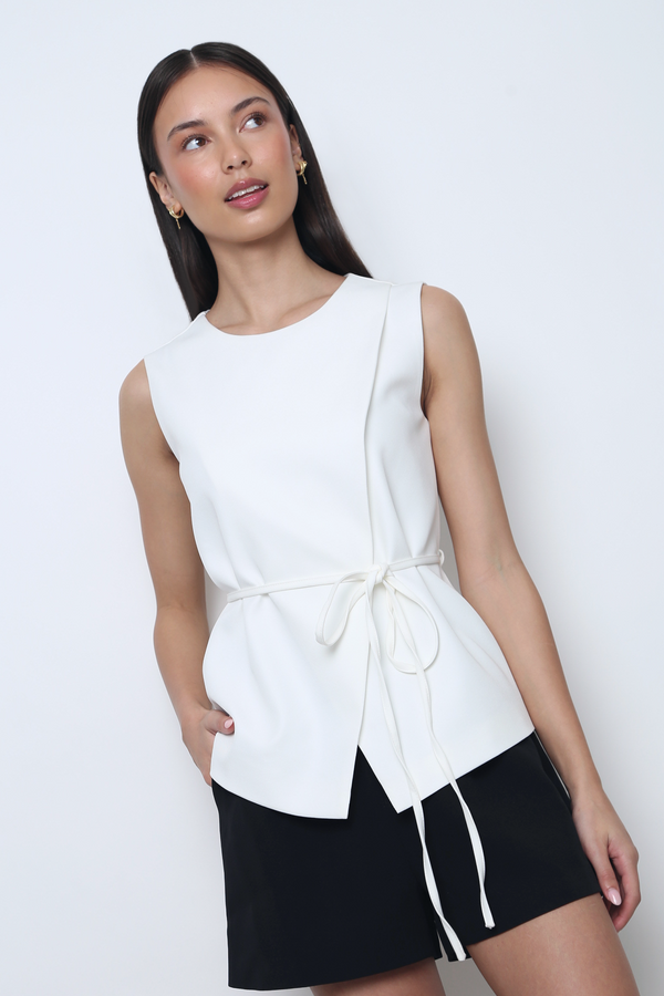 Mademoiselle Sleeveless Blouse Ivory