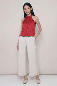 Mae Oriental Sleeveless Top Wine