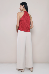 Mae Oriental Sleeveless Top Wine